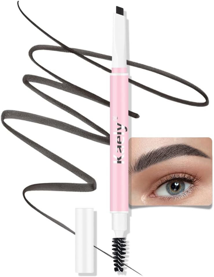 Eyebrow Pencil Retractable Definer, EBONY Dual-Sided Brow Brush, Fine Tip, Shapes, Defines, Fills Brow Makeup Flapiz Para Cejasills (01#EBONY)