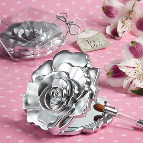 Fashioncraft FA-5945-48 Realistic Rose Design Mirror Compacts, Wedding Favor thumb #1
