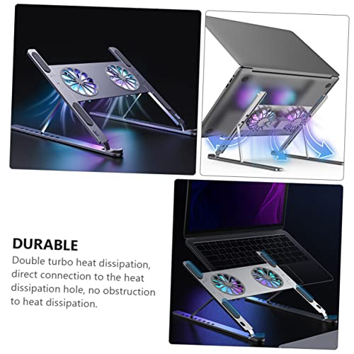 Base para laptop con ventilador y soporte ajustable de aluminio miniatura 4