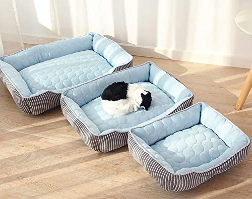 lovecabin Sommer Hundebett Kühlkissen Kühlmatte Kühlbett Für Hunde EIS Seide rutschfeste Für Zuhause Unterwegs Oder Im Auto