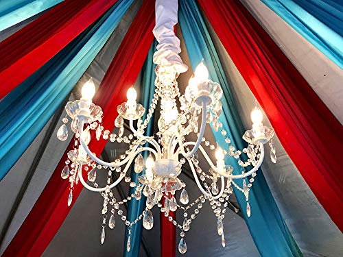 Image of The Original Gypsy 9-Light Plug-in Crystal Swag Chandelier, White