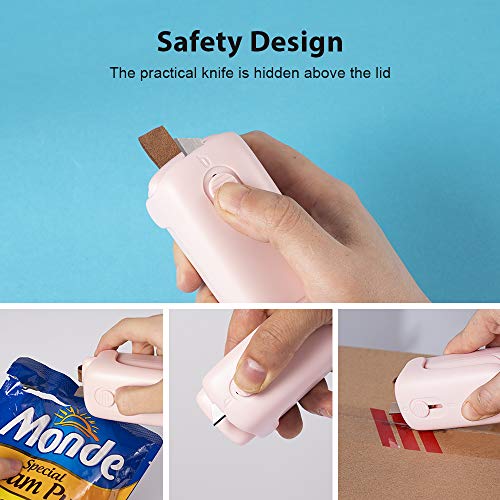 Upgraded Handheld Heat Bag Sealer, 2 in 1 portable Plastic Bags Sealer and Cutter, Endless food Sealer for Airtight Food Storage Saver, Reseals Snack Bags, Seals Plastic Aluminum Chip Packs, Seals Pla - Thumbnail 5