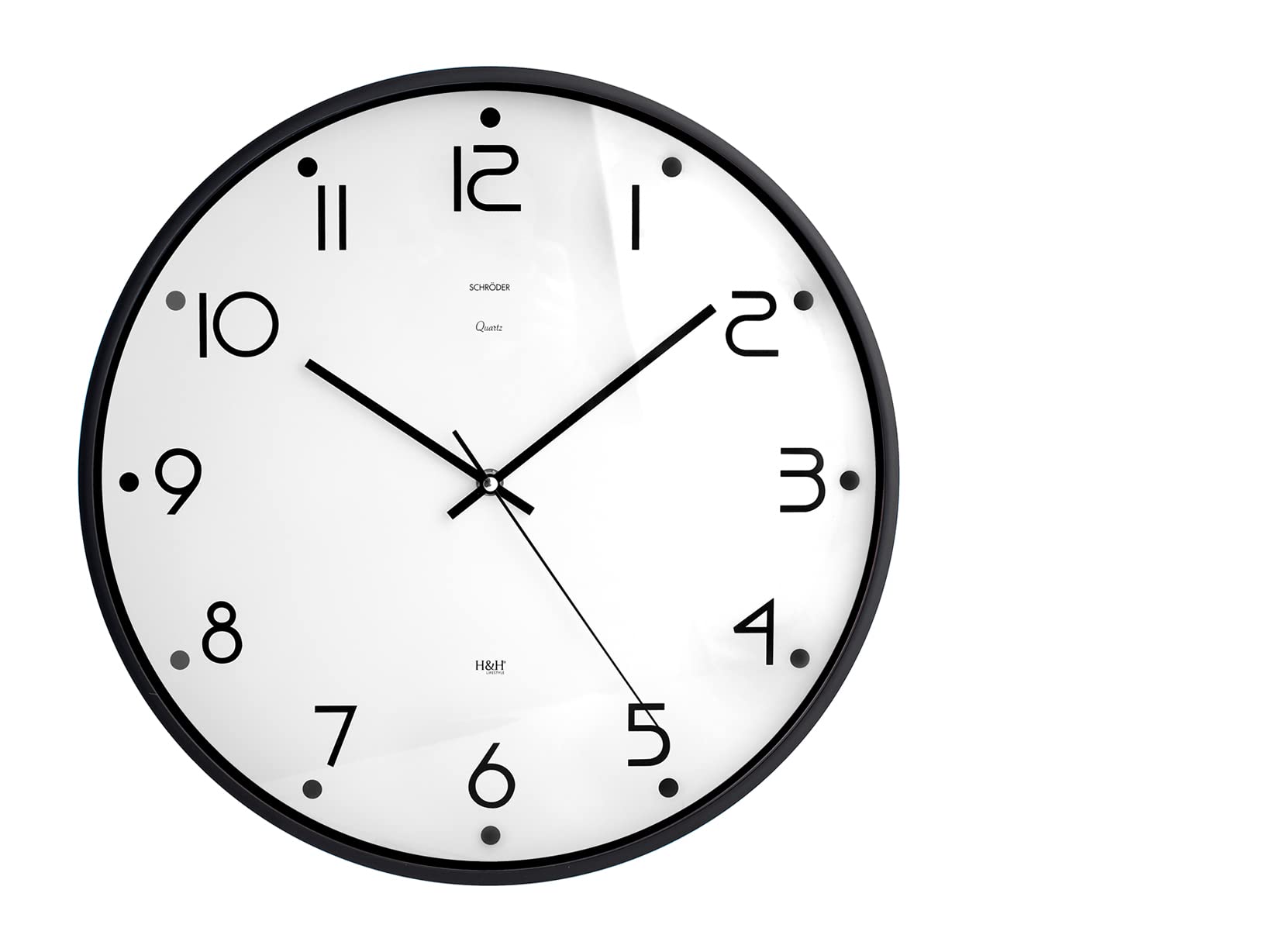 Orologio parete Schroder Tondo horloge murale noire salon 40cm