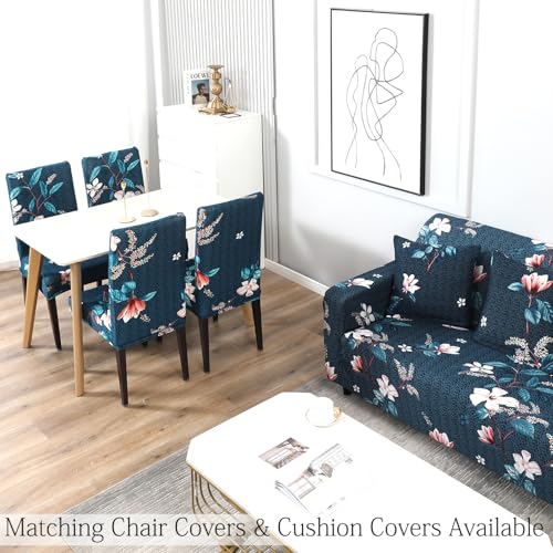 Image of HOKIPO 95% Polyester, 5% Spandex Elastic Stretchable Universal Sofa Cover 1 Seater (Nw-4093-D2, Blue)
