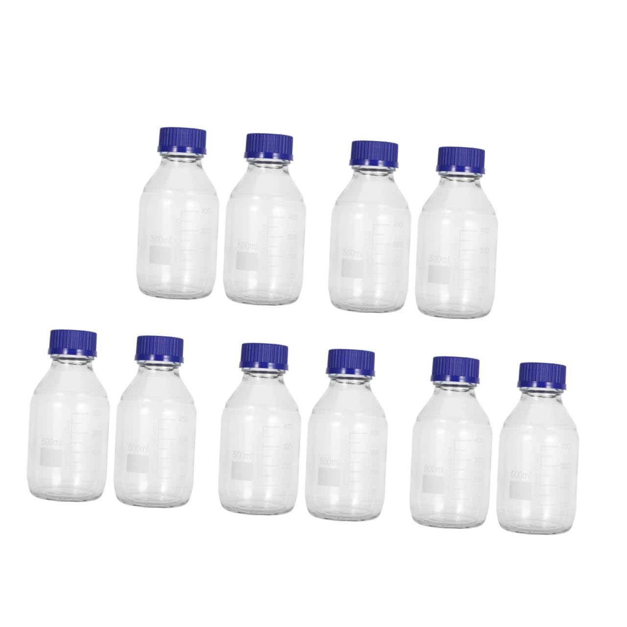 Cabilock 5 Sätze Reagenzflasche Chemisch Flasche Mit Stopfen Kappe Wieder Auffüllbar Medienflasche Mit Deckel Phiole Becher Glasflasche Flaschen Für Laborreagenzien Laborflasche 2 Stück * 5