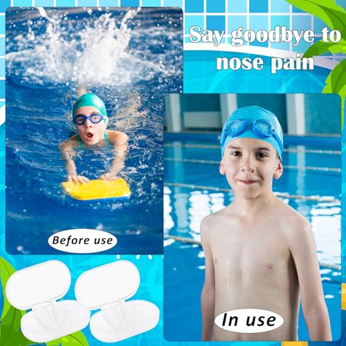 Relaxweex 2 Pack Nose Plugs for Swimming for Adults and Kids (Age 7-12), Waterproof Soft Silicone Swimming Protectors Nose Block Nostril Plugs for Swimmers Surfers Water Sports(White,Kids) - Thumbnail 4