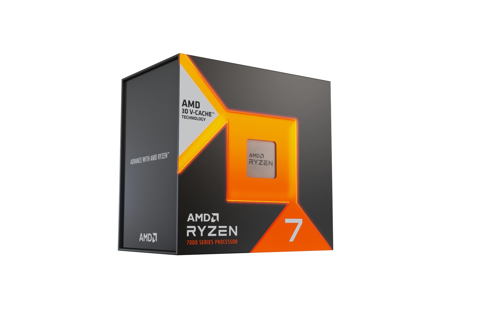 AMD Ryzen™ 7 7700X3D 8 núcleos/16 hilos, frecuencia máxima de hasta 4,5 GHz, frecuencia base de 4,0 GHz, caché L1 de 512 KB, caché L2 de 8 MB, caché L3 de 96 MB, TDP de 120 W, socket AM5, sin ventilad