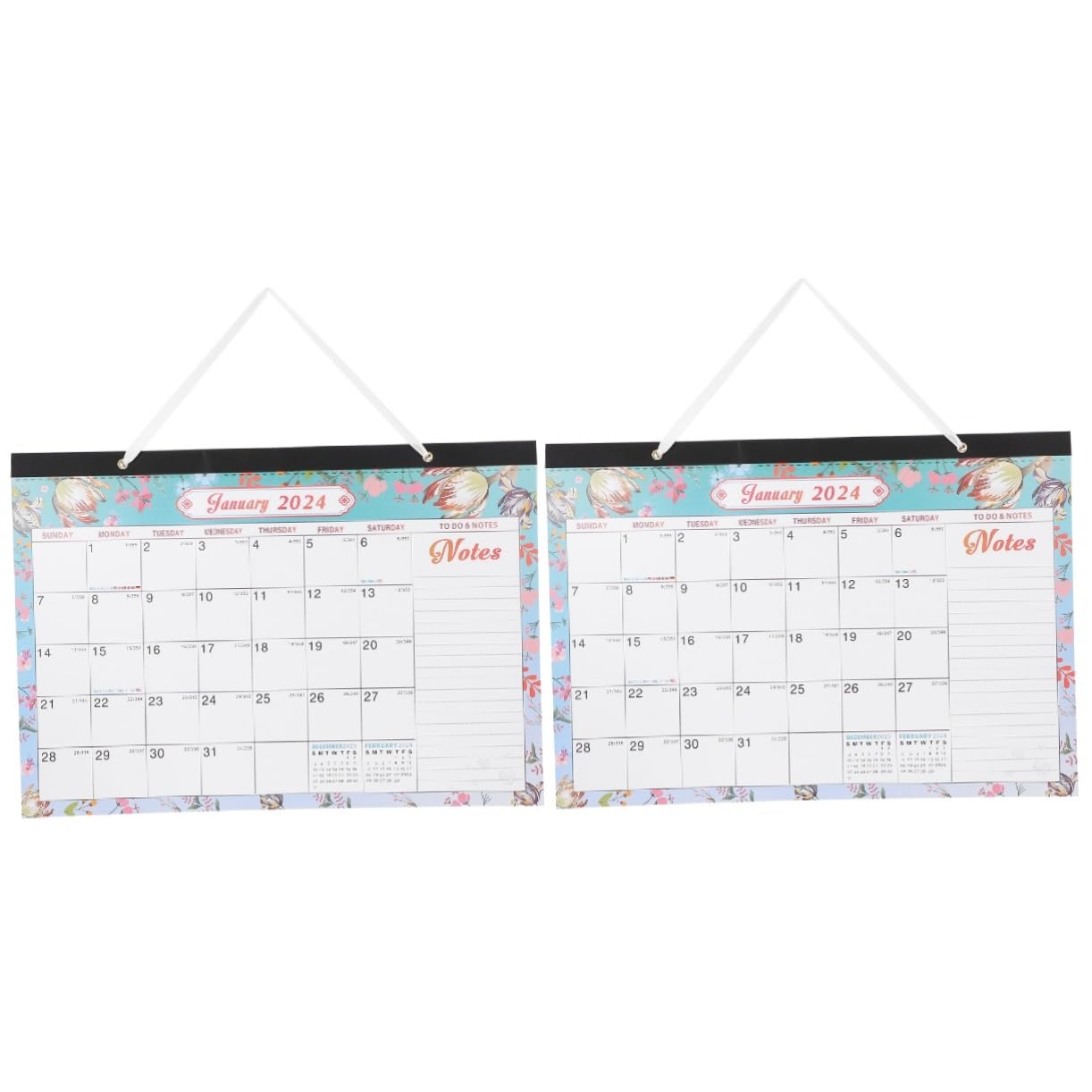 TEHAUX 2piezas Calendario De Pared Familiar Diseño Elegante y Espacio Para Notas Calendario Mensual Colgante Para Hogar y Oficina