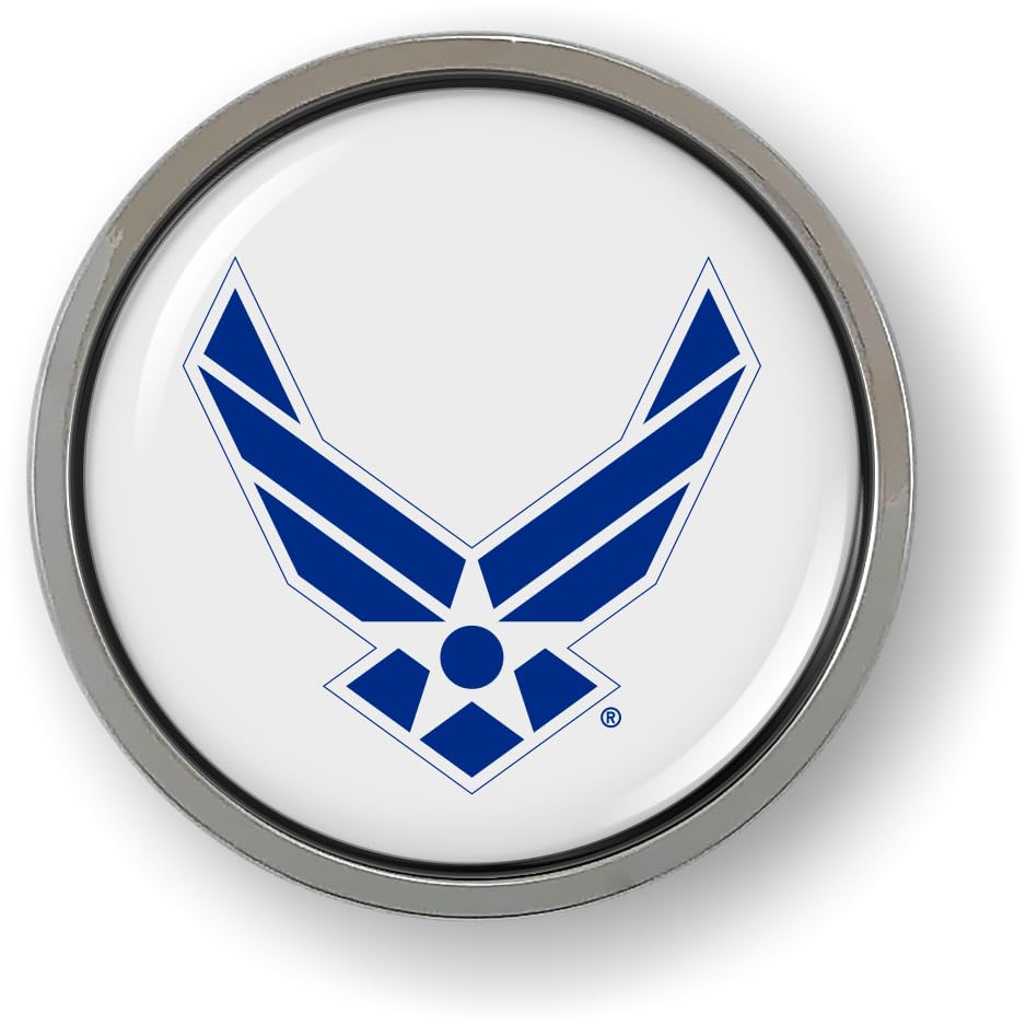 Image of BestLicensePlateFrames - U.S. AIR Force Symbol 3D Domed CAR Emblem Badge Sticker Chrome Metal Bezel - Official USAF and USSF Licensed Product