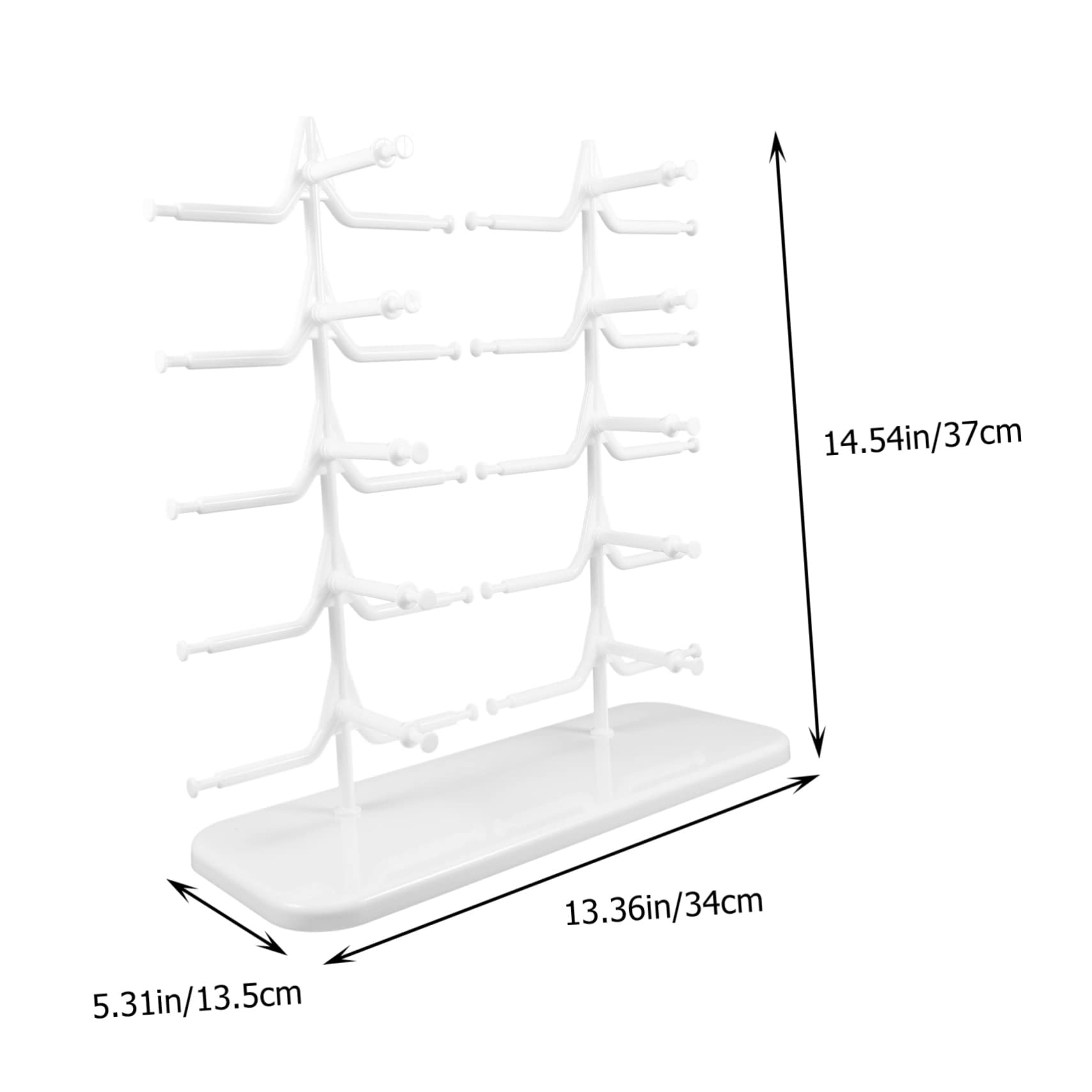 Homoyoyo Porta Occhiali Espositore per Occhiali da Sole da Vista 10 Posti Abs Bianco Base Stabile per Tavolo