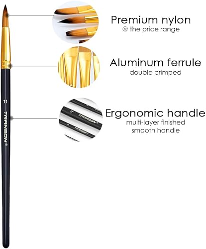 Miniatura 3 de Transon Juego de 12 pinceles de pintura artística para acuarelas acrílicas