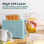 BELLA 2 Slice Toaster with Auto Shut Off - Extra Wide Slots & Removable Crumb Tray and Cancel, Defrost & Reheat Function - Toast Bread, Bagel & Waffle, Aqua - Image 4