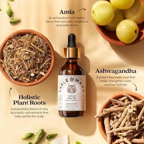 Fable & Mane HoliRoots Scalp & Hair Serum with Ashwagandha & Castor Oil, 1.8 oz — view 8