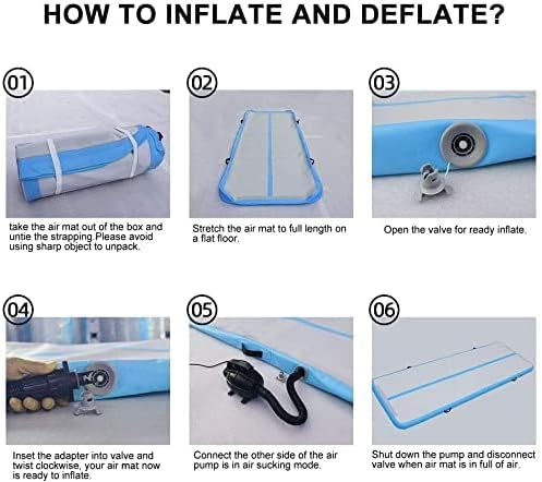 DAIRTRACK Inflatable Gymnastics Air Mat 10ft/13ft/16ft/20ft Tumble Track Tumbling Mats for Home Use/Gym/Training/Cheerleading/Yoga/Water