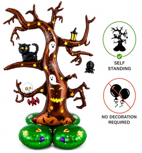 Image of AMFIN Halloween Haunted Tree Foil Balloon Decoration 64x28 inch