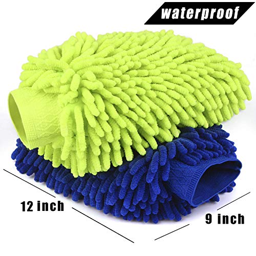 Car Wash Mitt 2 Pack - Extra Large Size Clean Tools Kits- Premium