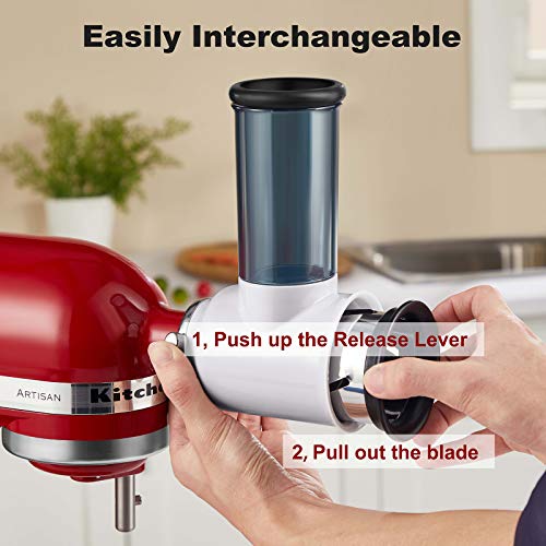 Image of Slicer Shredder Attachment for KitchenAid Stand Mixer, Cheese Grater Attachment for KitchenAid Stand Mixer, Food Processor with 3 Blades by HOZODO