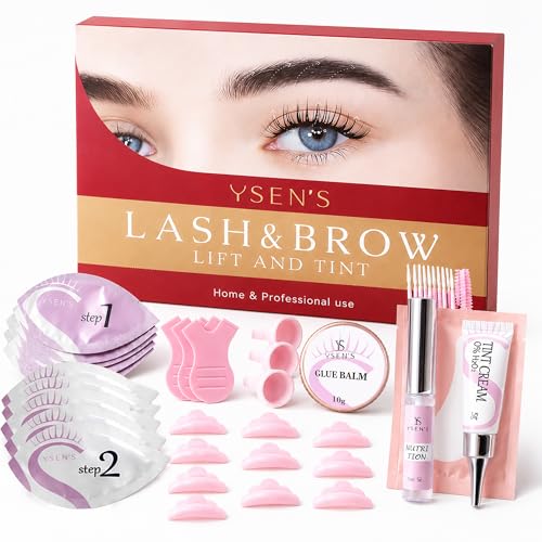 YSEN'S Lash Lift Kit – Lash Lift and Color Kit 4 in 1, Eyelash Lift and Brow Lamination Kit with Black Color and Glue Balm, Easy Lash Lift for Salon & Home