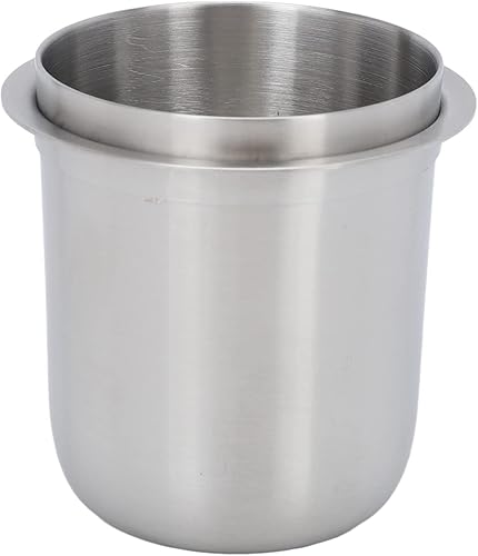 Taza dosificadora de café expreso de acero inoxidable - 5.1 fl oz, 2.283 in, 126 g 4.4 oz, manos libres, universal, invertida, cafetera
