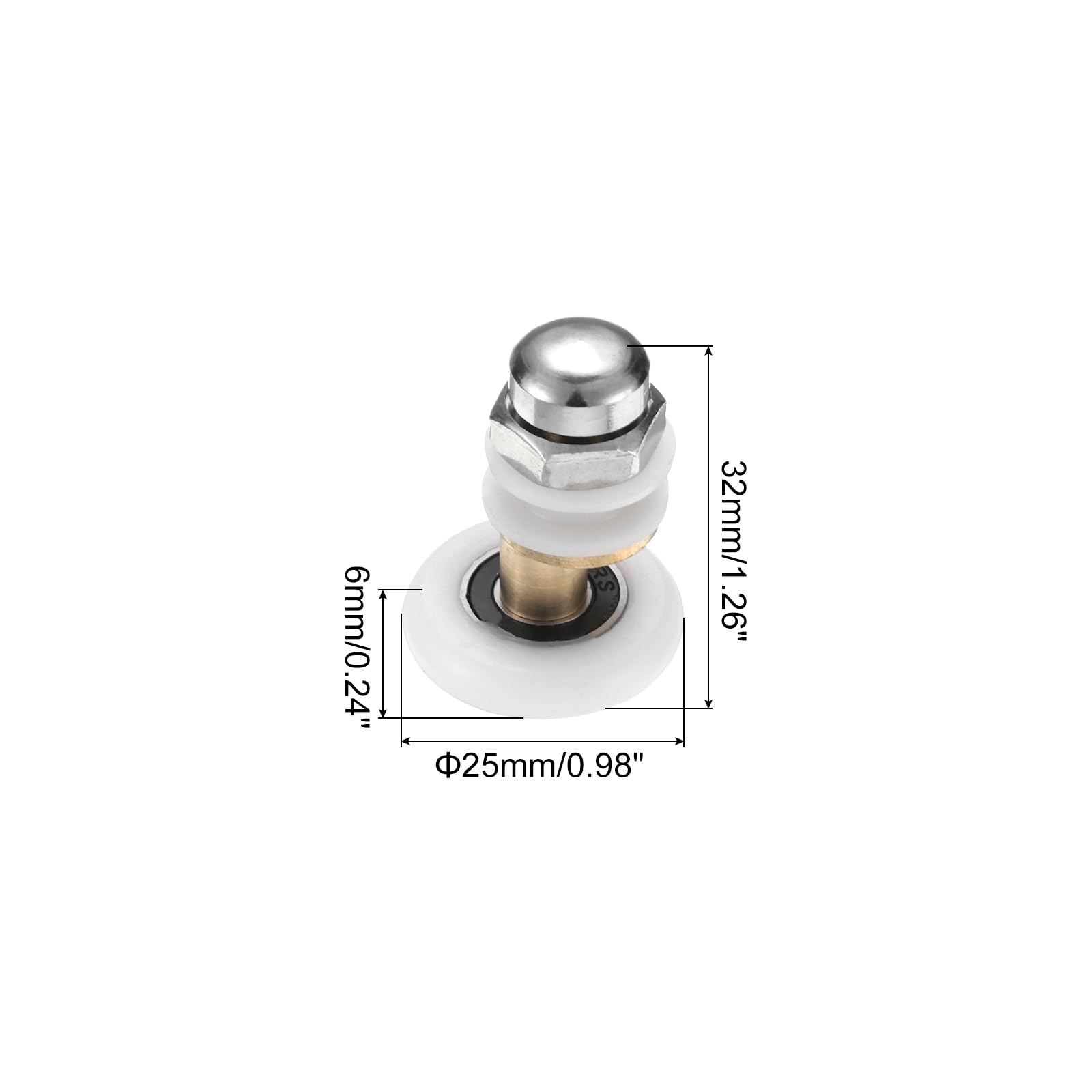 PATIKIL Shower Door Rollers 25mm/1" - Image 2
