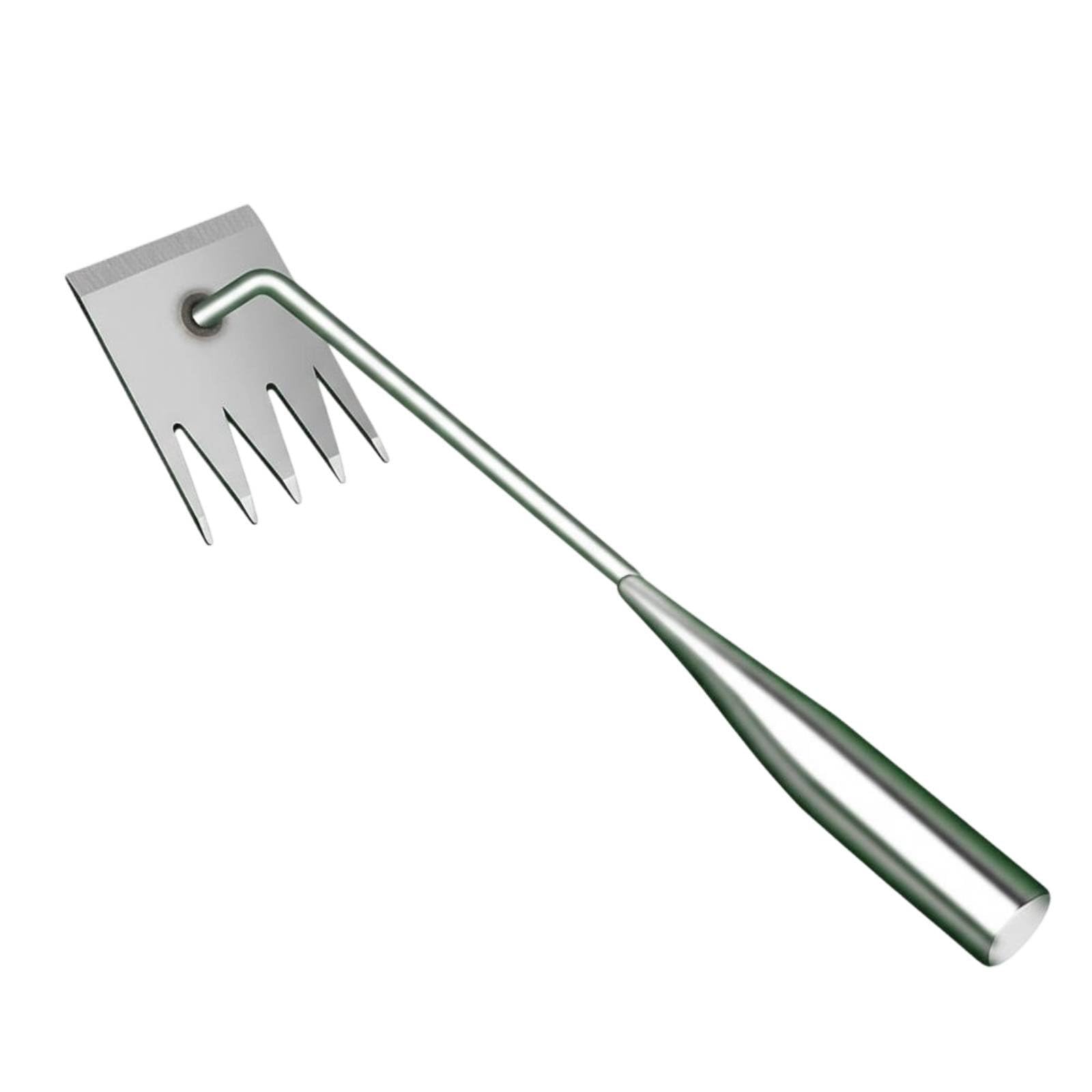 Baoblaze Désherbeur Manuel Outil Jardin Tête à Quatre Dents Fourche Râteau Polyvalent Déracinage Creuser et Ameublir Acier Manganèse Manche Confort Adapté aux, color to 11