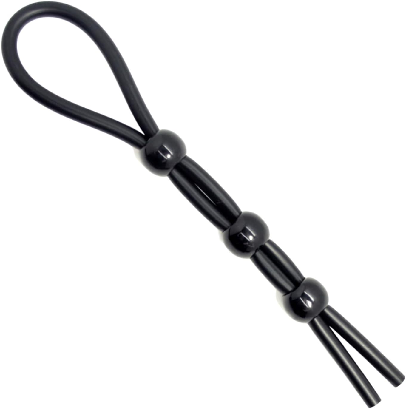 Adjustable Beaded Cock Lasso Penis Ring & Scrotum Ring - Adult Toys for Men, Strong Elastic Tube, Multiple Positioning Options, Single, Double, Triple Bead Options, Aids Stronger Erections