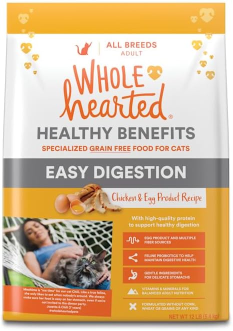 WholeHearted Healthy Digestion Chicken and Egg Product Recipe Dry Cat Food 12 lbs.