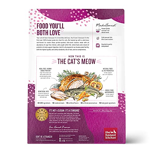 Image of The Honest Kitchen Whole Food Clusters Grain Free Chicken & Fish Dry Cat Food, 1 lb Trial Pouch (Pack of 2)