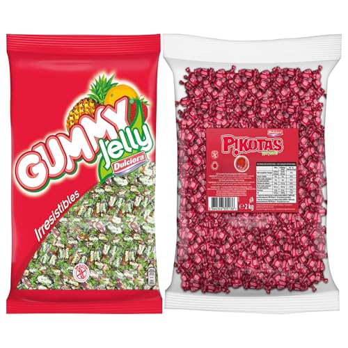 PACK FAMILIAR:2 KG PIKOTAS CEREZA & 2 KG GUMMY JELLY