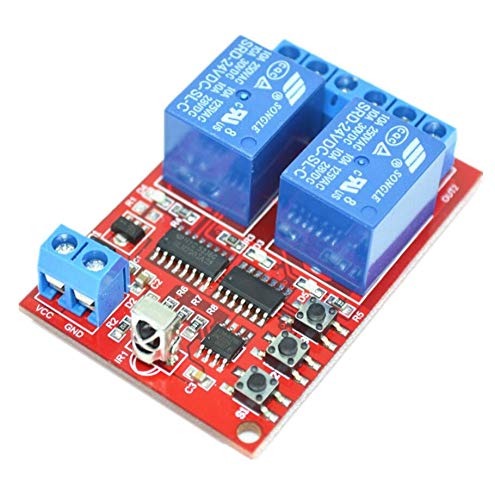 2 Channel 2CH DC 5V 12V 24V IR Infrared Remote Control Switch High-Current Relay Module Board LED Status Indicator 5V -24V (5V)