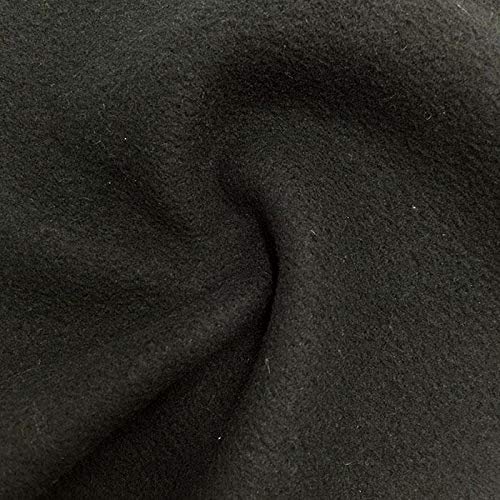 Solid Black Anti-Pill Fleece Fabric by The Yard (Extra Heavy Weight)