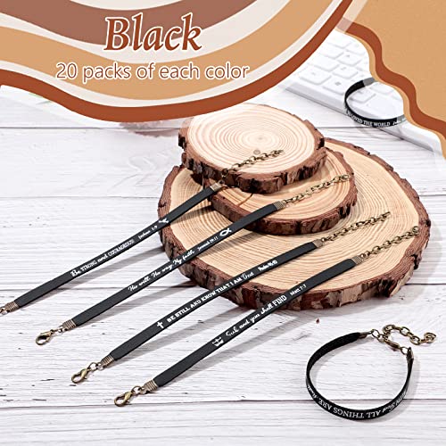 Jeyiour 40 Pcs Bible Verse Bracelets Bulk christian gifts for teen leather scripture bracelets Inspirational religious gifts for women man coworkers Office Home4