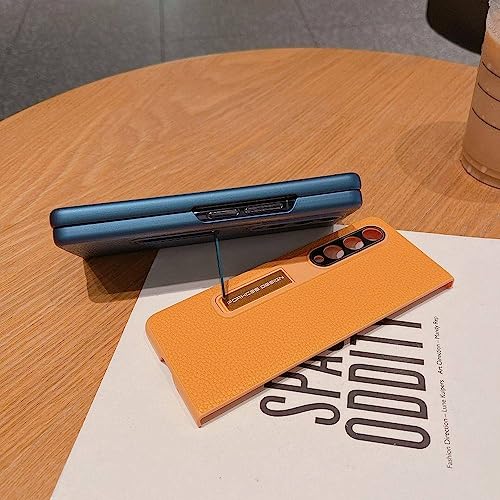Samsung Galaxy Z Fold 4 3 coque support cuir antichoc rouge