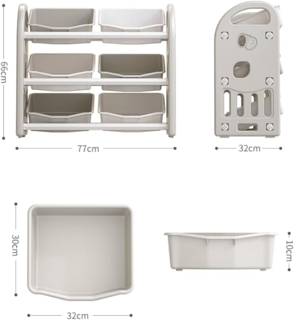 PVTK絵本収納ラック 子供用フロアスタンド プラスチック収納キャビネット 3段 積み木や雑貨整理 オーガナイザーバスケット おもち