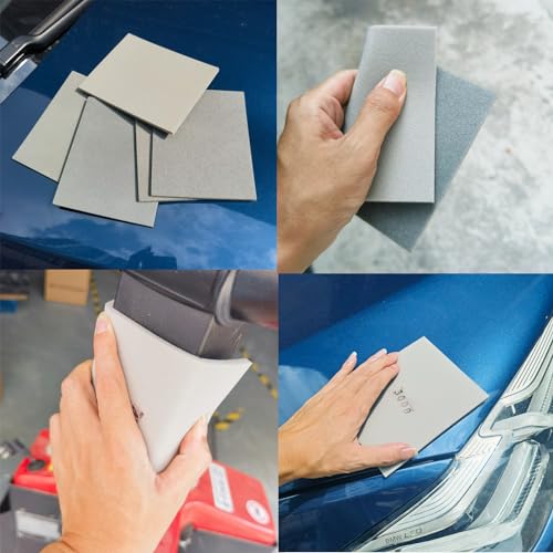 Tockrop 15 PCS 400-3000 Grit Sanding Sponge Set, 4.5 x 5.5 Inch Wet or Dry Hand Sanding Sponges Sheet, Flexible Soft Foam Sand Block for Por, Wood-Working, Glass, Plastic, Stone polishing - Thumbnail 4