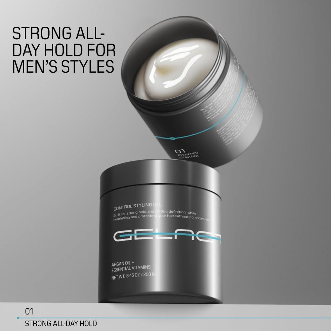 Max Control Hair Gel for Men, Alcohol-Free, Strong Hold Styling Gel, Natural Extracts for Long-Lasting Hold and Shine, Slick Back Hair Style 32 oz