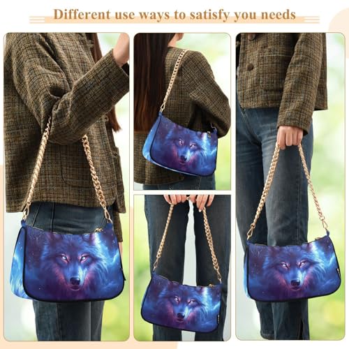 Sac à main avec chaîne loup multicolore fini les sacs trop ternes