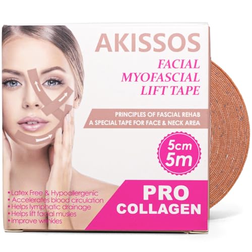 Collagen Face Tape - Akissos Gen II 3 in 1 Full Facial Wrinkle Patches, Facial Tape for Wrinkles Overnight, Smile Lines, Forehead, Frown 11, Eye & Neck, Versatile Face Lift Tape 5cm*500cm