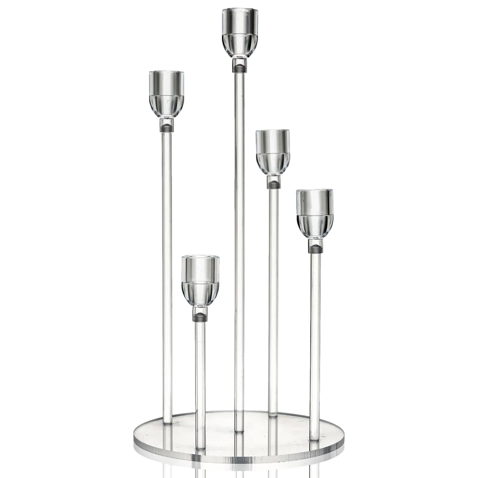 Centre de table candélabre transparent pour dîner romantique réussi