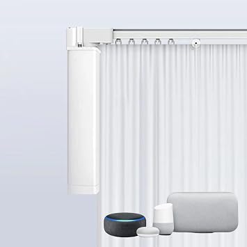 ZigBee Smart Curtains System, Automatic Curtain Opener, Electric Curtain Track with Automated Rail Motor compatible with Alexa and Google Home Track length 2 meters 78.75 inches