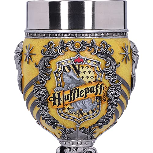 Nemesis Now Harry Potter Huffelpuf Hogwarts House verzamelbeker, hars, geel zilver, 19,5 cm - Image 5