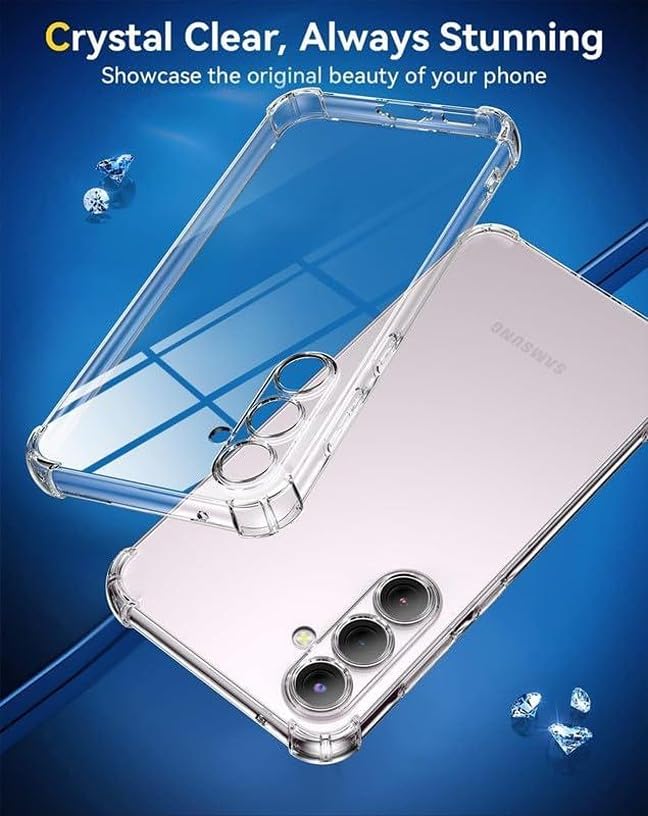 Image of BOXXO Flexible Back Cover for Samsung Galaxy S23 FE 5G | Back Cover Transparent Clear Shockproof Case Four Corner Protection | Slim Protective Mobile Phone Cover for Samsung Galaxy S23 FE 5G