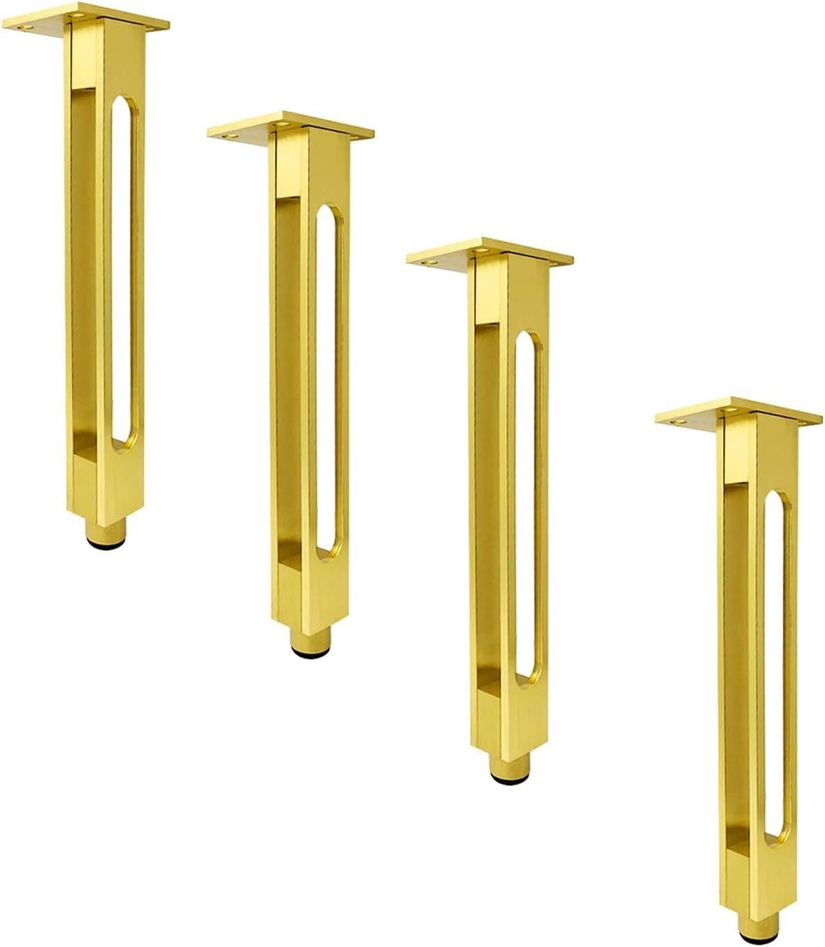Rhllvj Gold 4 Pcs Table Feet Furniture Feet, Aluminum Alloy, Adjustable Height, For Sofa Cabinet Bar Tv Table Support Feet(,25Cm (9. 84In))