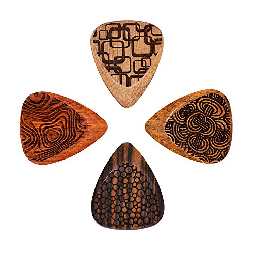 TIMBER TONES LASG-MP-4 Sachet de 4 médiators - Les Beatles, Paul McCartney, John Lennon, RIngo Starr, George Harrison TIMBER TONES LASG-MP-4 Sachet de 4 médiators