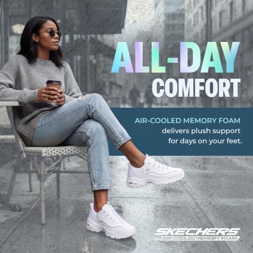 Image of Skechers Women's D'Lites New Scene Sneaker | Hands Free Slip-Ins, Air-Cooled Memory Foam Insole, Cushioned midsole with flexible outsole, Sporty fashion sneaker lace-up