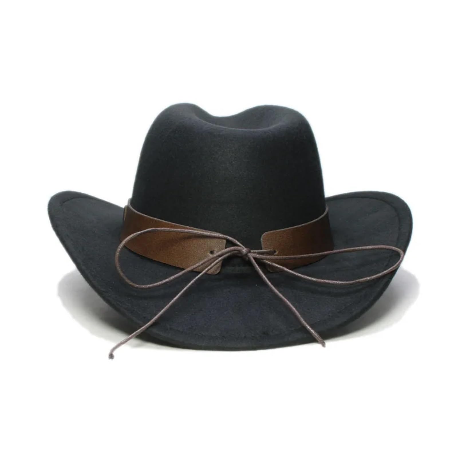 Sombrero Cowboy Sombrero de vaquero ala ancha lana vintage for mujer y hombre, gorra vaquera con bombín Retro
