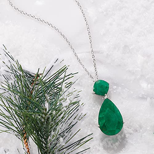 Ross-Simons 11.90 Ct. T.w. Emerald Pendant Necklace In Sterling Silver. 18 Inches #TOP3