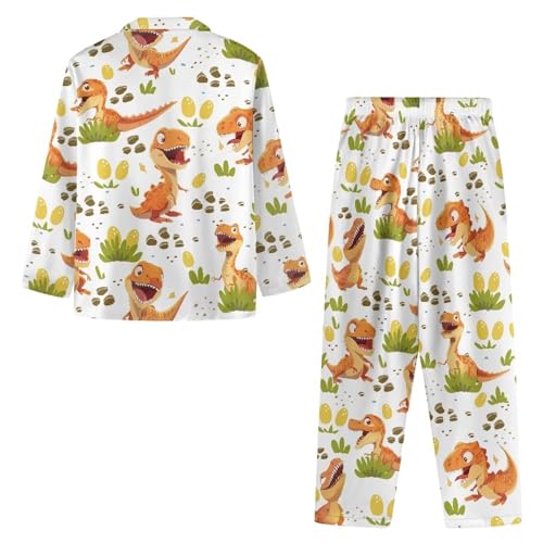 Men Pajama Set Fall Lounge Set Button Down Long Sleeve Sleepwear3