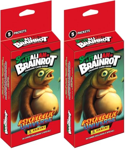 Panini Italian BRAINROT Trading Cards Game Blister 5 tasche (Confezione da 2)