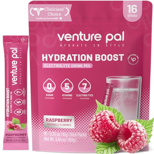 Image of Venture Pal Sugar Free Electrolyte Powder, Liquid Daily IV Hydration Packet | 7 Electrolytes & 5 Vitamins, Electrolytes Dink Mix for Party Recovery & Instantly Hydration, Vegan, Keto-Friendly, 16 Sticks